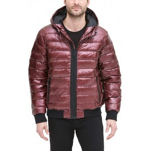 mens Quilted Performance Hooded Bomber Jacket